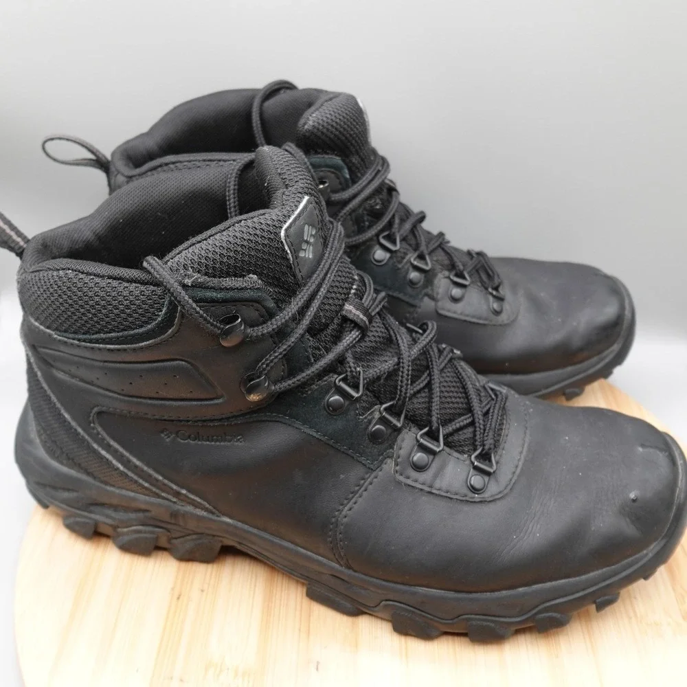 Columbia Boots Mens 10.5 Black Leather Hiking Boots Waterproof BM3970-011